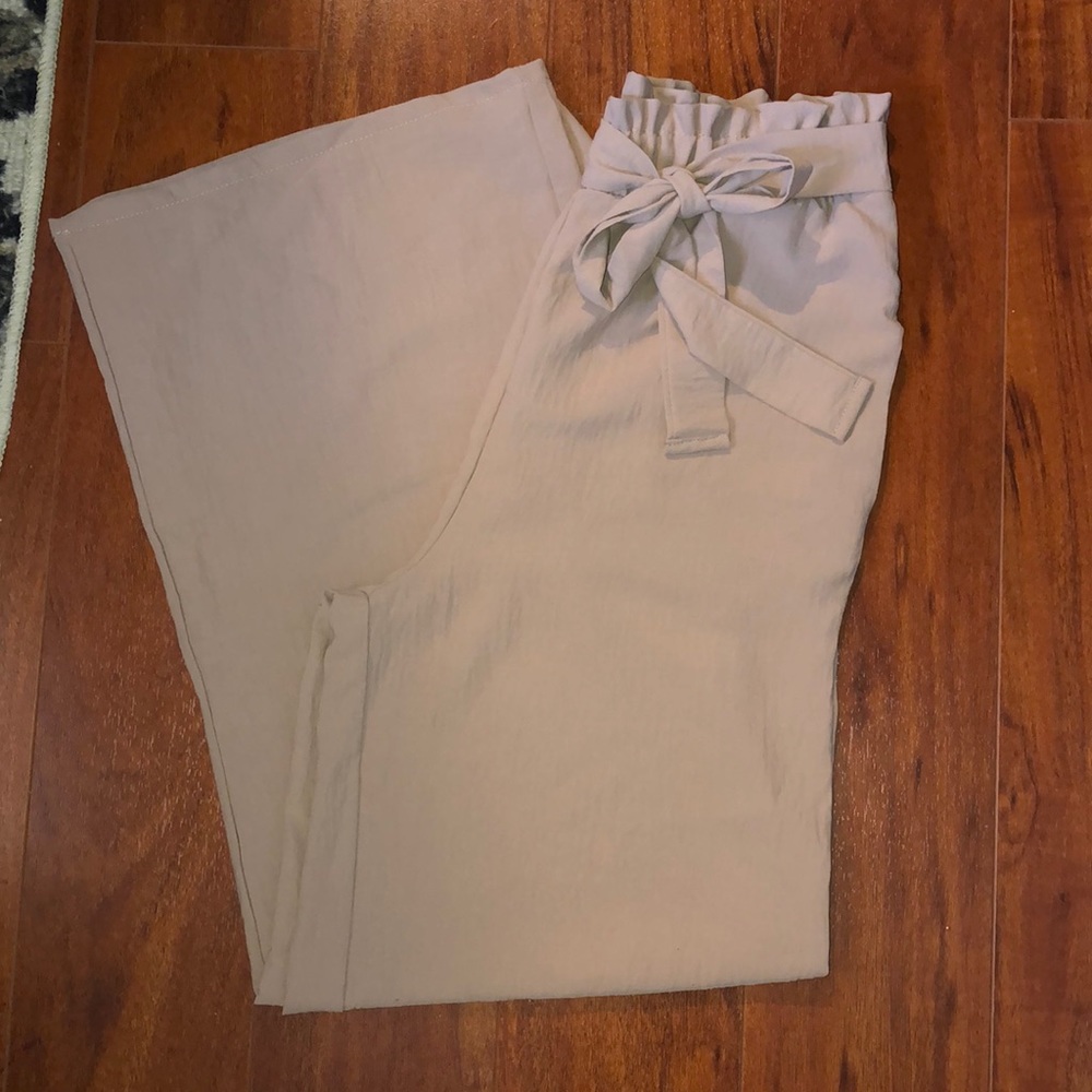 Wide leg pants petal pink color